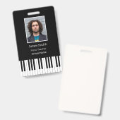 Aangepaste Piano Leraar Naam ID Badge (Voor- en achterkant)