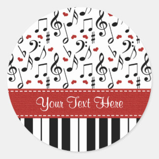 Aangepaste Piano Muzieknoten Stickers