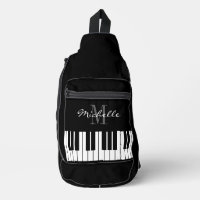 Aangepaste piano sleutels sling tas voor docent of