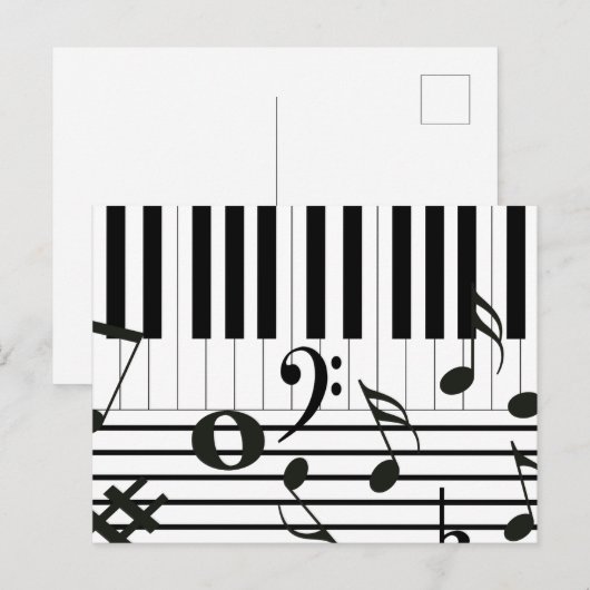 Aangepaste pianoketoestellen briefkaart (Voorkant / Achterkant)