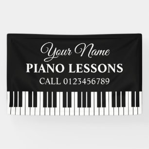 Aangepaste pianoles bannerbord voor muziekleraar spandoek
