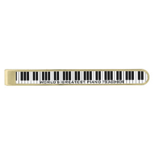 Aangepaste pianotoetsen stropdas balk clip voor pi vergulde dasspeld