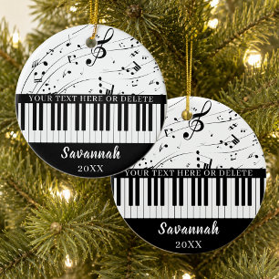 Aangepaste pianotoetsenbord muzieknotities geperso keramisch ornament