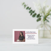 Aangepaste Pic Trendy Event Planner Bewerkbare tek Visitekaartje (Staand voorkant)