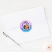 Aangepaste Pic Verjaardag Bedankt Party Pastel Gra Ronde Sticker (Envelop)