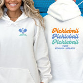 Aangepaste Pickleball Club Team Player Name Retro Hoodie