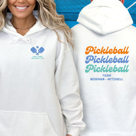 Aangepaste Pickleball Club Team Player Name Retro Hoodie