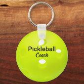 Aangepaste Pickleball Coach Keepsake Sleutelhanger (Achterkant)