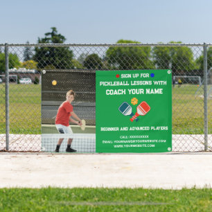 Aangepaste Pickleball Coaching Class Lessen Groen Spandoek