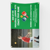 Aangepaste Pickleball Coaching Class Lessen Groen Spandoek (Verticaal)