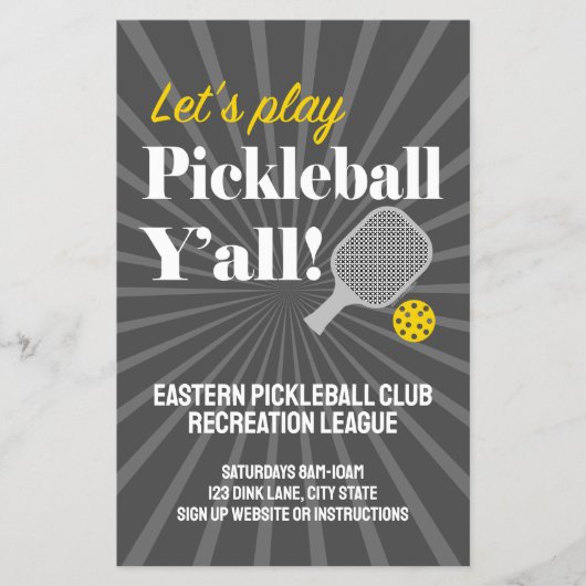 Aangepaste Pickleball Flyers Team Club Evenement G (Voorkant)