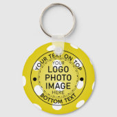 Aangepaste Pickleball Photo Logo Sleutelhanger (Voorkant)
