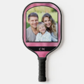 Aangepaste Pickleball Pink Player-foto geMonogramm Paddle (Voorkant)