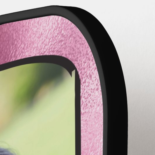 Aangepaste Pickleball Pink Player-foto geMonogramm Paddle (Links Detail)