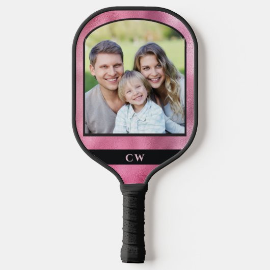 Aangepaste Pickleball Pink Player-foto geMonogramm Pickleball Paddle (Achterkant)