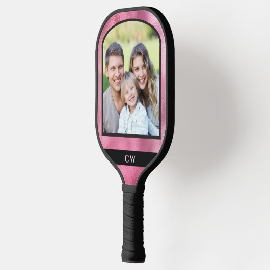 Aangepaste Pickleball Pink Player-foto geMonogramm Pickleball Paddle (Links)