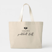 Aangepaste Pickleball Player Grote Tote Bag (Achterkant)