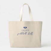 Aangepaste Pickleball Player Grote Tote Bag (Achterkant)