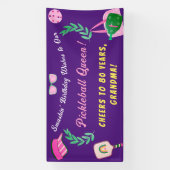 Aangepaste Pickleball Queen verjaardagsbanner Spandoek (Verticaal)