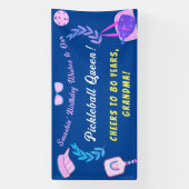 Aangepaste Pickleball Queen verjaardagsbanner Spandoek (Verticaal)