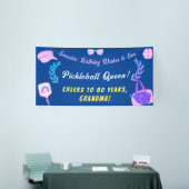 Aangepaste Pickleball Queen verjaardagsbanner Spandoek (Beurs)