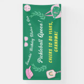 Aangepaste Pickleball Queen verjaardagsbanner Spandoek (Verticaal)