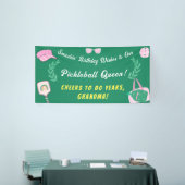 Aangepaste Pickleball Queen verjaardagsbanner Spandoek (Beurs)