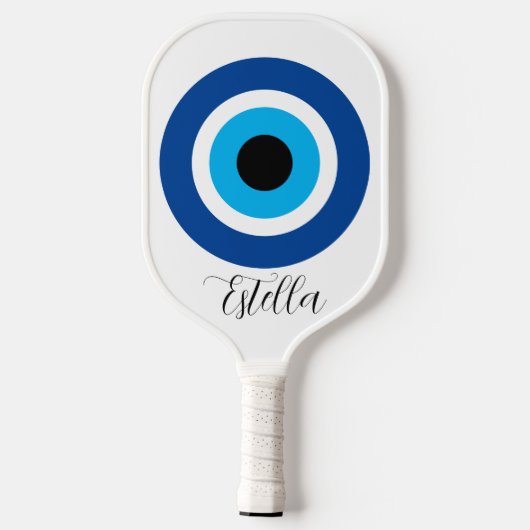 Aangepaste pickleball racket met Evil Eye logo (Achterkant)