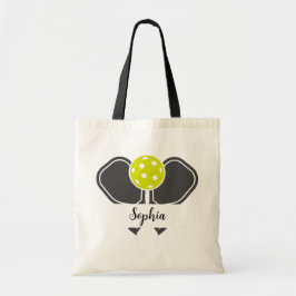 Aangepaste Pickleball Speler Naam Paddle & Ball De Tote Bag