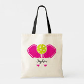 Aangepaste Pickleball Speler Naam – Roze Paddle &  Tote Bag (Achterkant)