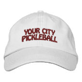 Aangepaste Pickleball Team Club Stad Geborduurde Pet (Voorkant)