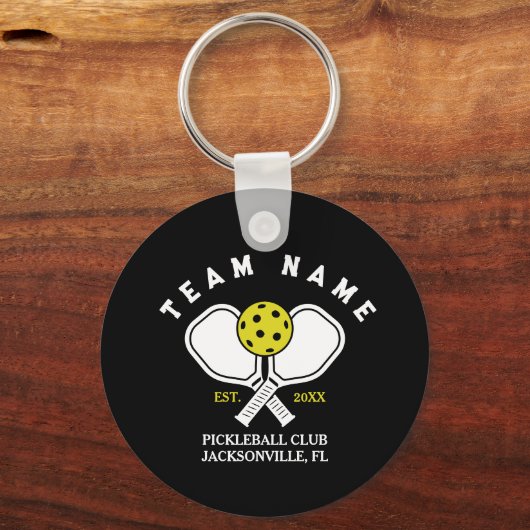 Aangepaste Pickleball Team Sleutelhanger – Club Na (Achterkant)