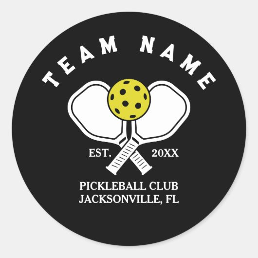 Aangepaste Pickleball Team Sleutelhanger – Club Na Ronde Sticker (Voorkant)