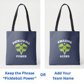 Aangepaste pickleball teamnaam tote bag