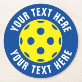Aangepaste pickleball tenniswedstrijd ronde kartonnen onderzetter (Voorkant)