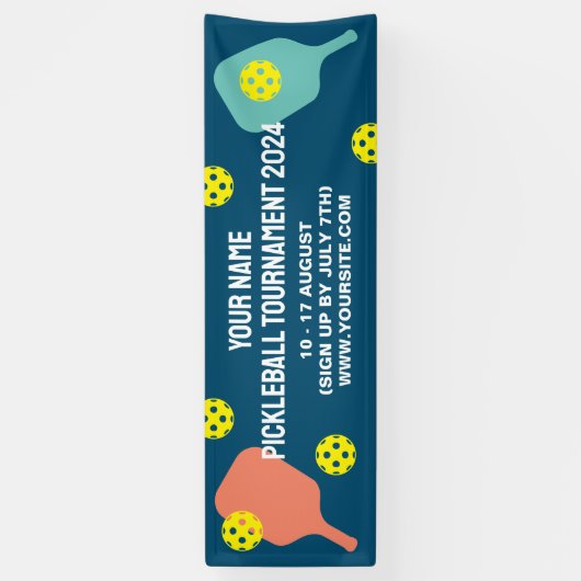 Aangepaste pickleball toernooi outdoor hek banner (Verticaal)