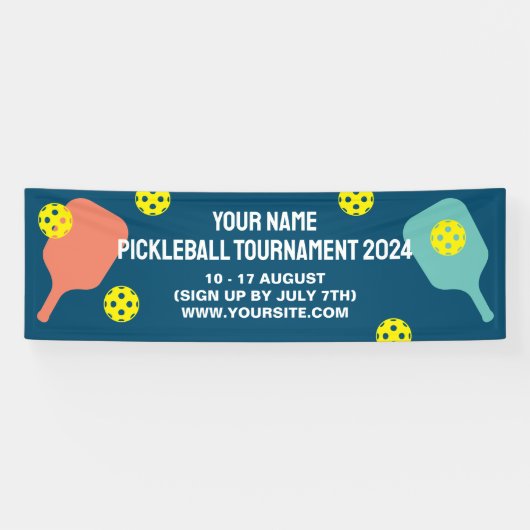 Aangepaste pickleball toernooi outdoor hek banner (Horizontaal)