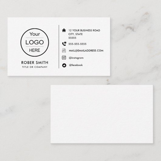 Aangepaste pictogrammen Social Media Visitekaartje (Voorkant / Achterkant)