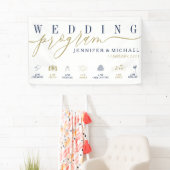 Aangepaste pictogrammen voor Navy Gold Wedding Pro Spandoek (Insitu)