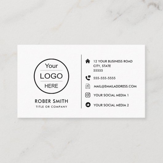 Aangepaste pictogrammen voor Social Media Visiteka Visitekaartje (Voorkant)