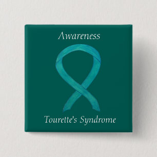Aangepaste pin Tourette's Syndrome Awareness Vierkante Button 5,1 Cm