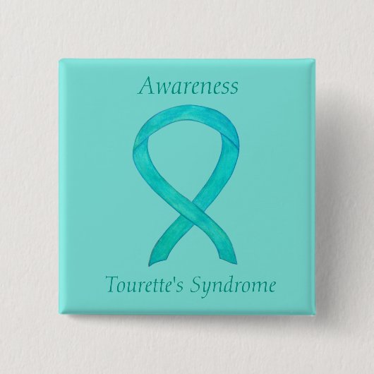 Aangepaste pin Tourette's Syndrome Awareness Vierkante Button 5,1 Cm (Voorkant)