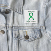 Aangepaste pincode voor orgaantransplantatie Groen Vierkante Button 5,1 Cm (In situ)