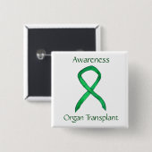Aangepaste pincode voor orgaantransplantatie Groen Vierkante Button 5,1 Cm (Voorkant /achterkant)