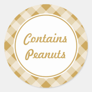 Aangepaste pindakaas Gingham Stickers
