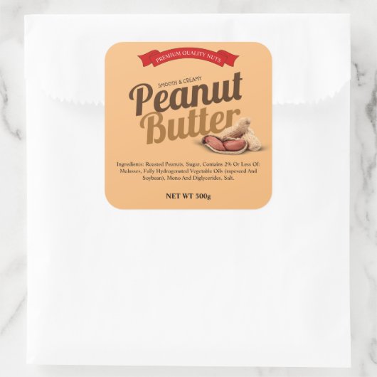 Aangepaste pindakaas Label Sticker (Tas)