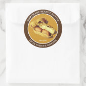 Aangepaste pindakaas voedselpot ronde sticker (Tas)