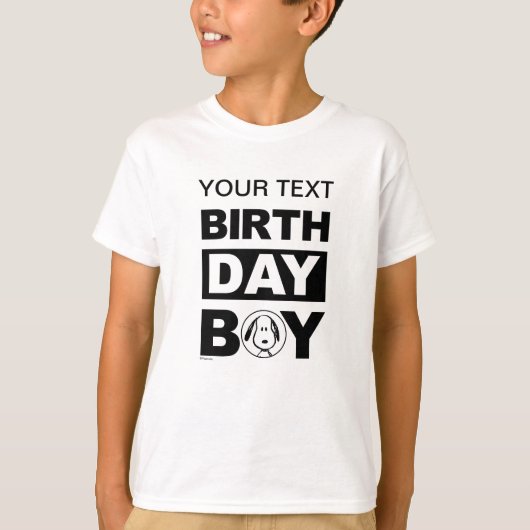 Aangepaste Pinda's | Snoopy Verjaardagsjongen T-shirt (Voorkant)