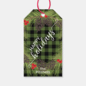 Aangepaste pineconnes voor groene buffelcontactdoo cadeaulabel (Voorkant)