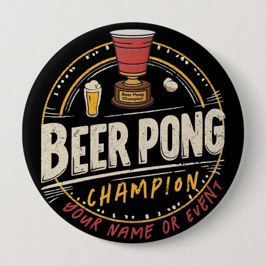 Aangepaste Ping Pong Beer League Ronde Button 4,0 Cm (Voorkant)